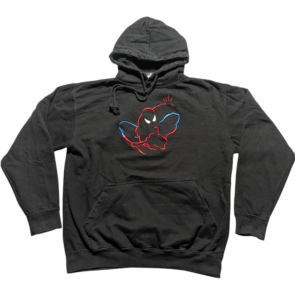 Marvel Spider-Man Universal Studios Black Embroidered Graphic Hoodie Mens M